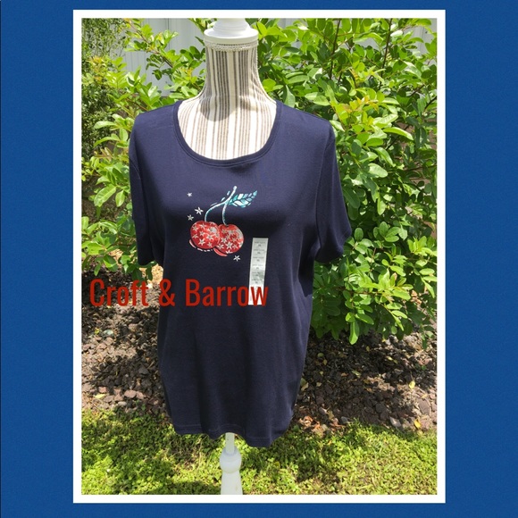 Croft & Barrow Blue Firework Tee shirt XXL(2X) - Picture 8 of 9